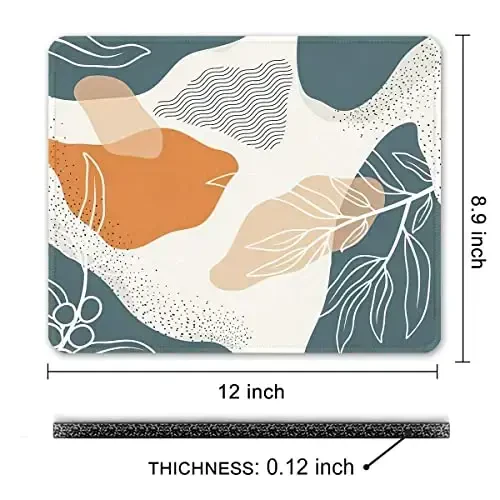 Auhoahsil Mouse Pad, 12 x 10 in Abstract Art Theme Computer Mouse Pad for Desk, Premium-Textured Non-Slip Rubber Stitched Edges Waterproof Square Mouse Mat for Gaming Work Wireless Mice, Blue - 7