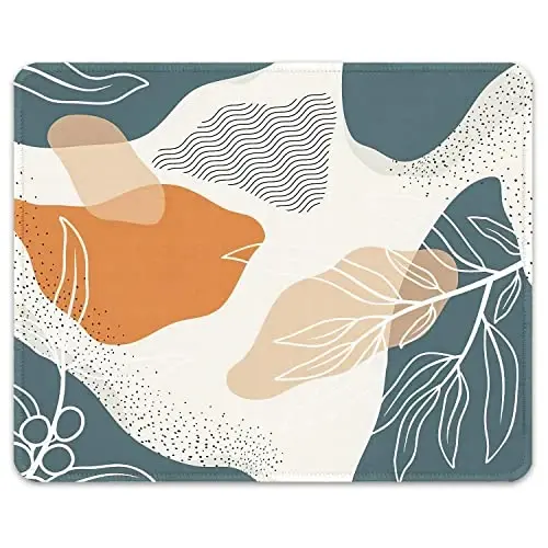 Auhoahsil Mouse Pad, 12 x 10 in Abstract Art Theme Computer Mouse Pad for Desk, Premium-Textured Non-Slip Rubber Stitched Edges Waterproof Square Mouse Mat for Gaming Work Wireless Mice, Blue - 1