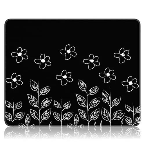 Auhoahsil Mouse Pad, 12 x 10 in Tropics Theme Computer Mouse Pad for Desk, Premium-Textured Non-Slip Rubber Stitched Edges Waterproof Square Mouse Mat for Gaming Work Wireless Mice, Green Leaves 