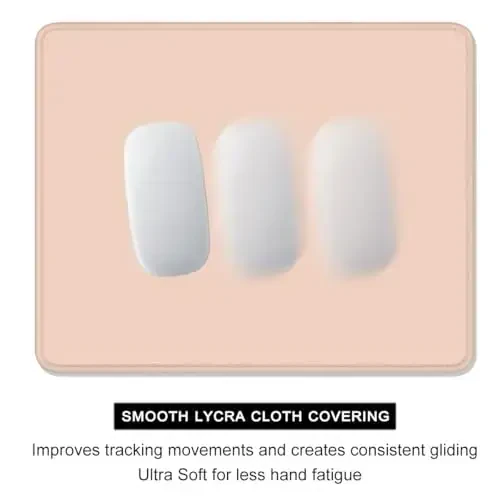 Auhoahsil Mouse Pad, 12 x 10 Inch Square Mousepad, 3mm Thick Rubber Mouse Mat with Pretty Design, Premium-Textured Non-Slip for Gaming Work Office Wireless Mouse Men Women, Orange Pink - 4