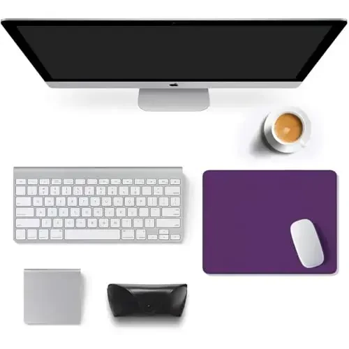 Auhoahsil Mouse Pad, квадратный коврик для мыши 12 x 10 дюймов, резиновый коврик для мыши толщиной 3 мм с красивым дизайном, нескользящий премиум-текстуры для игр, работы, офиса, беспроводная мышь для мужчин и женщин, темно-фиолетовый - 3