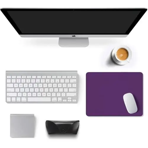 Auhoahsil Mouse Pad, квадратный коврик для мыши 12 x 10 дюймов, резиновый коврик для мыши толщиной 3 мм с красивым дизайном, нескользящий премиум-текстуры для игр, работы, офиса, беспроводная мышь для мужчин и женщин, темно-фиолетовый - 3