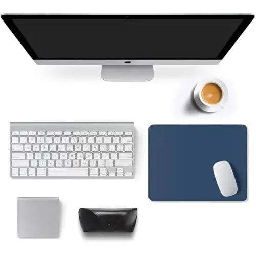 Auhoahsil Mouse Pad, квадратный коврик для мыши 12 x 10 дюймов, резиновый коврик толщиной 3 мм с красивым дизайном, нескользящий премиум-текстуры для игр, работы, офиса, беспроводной мыши, мужчин и женщин, темно-синий - 3