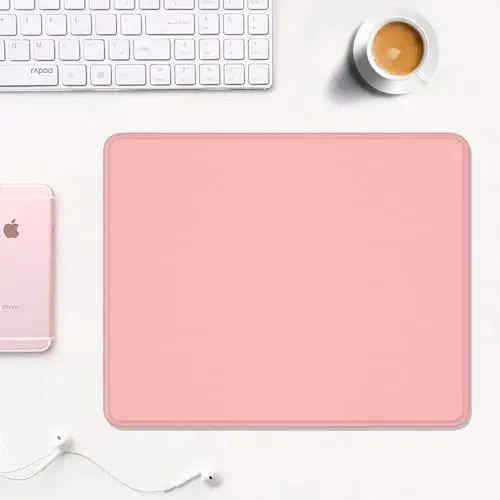 Auhoahsil Pink Mouse Pad, 12 x 10 Inch Square Mousepad, 3mm Thick Rubber Mouse Mat with Pretty Design, Premium-Textured Non-Slip for Gaming Work Office Wireless Mouse Men Women - 2