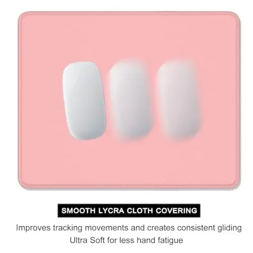 Auhoahsil Pink Mouse Pad, 12 x 10 Inch Square Mousepad, 3mm Thick Rubber Mouse Mat with Pretty Design, Premium-Textured Non-Slip for Gaming Work Office Wireless Mouse Men Women - 4