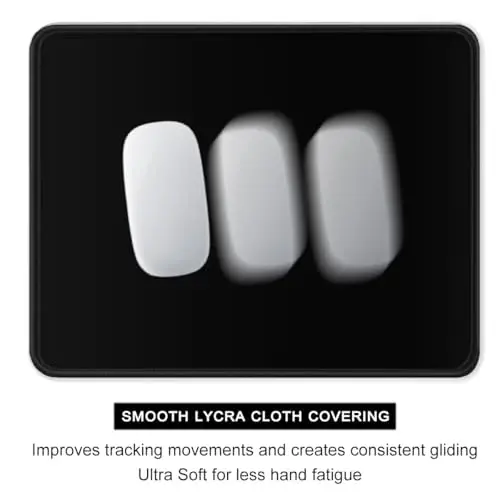 Auhoahsil Qora sichqoncha yostig'i, 12 x 10 dyuymli kvadrat sichqoncha yostig'i, 3 mm qalinlikdagi kauchuk sichqoncha yostig'i, chiroyli dizaynli, o'yin ishlari ofisi uchun sirpanmaydigan simsiz sichqoncha erkaklar ayollar - 4