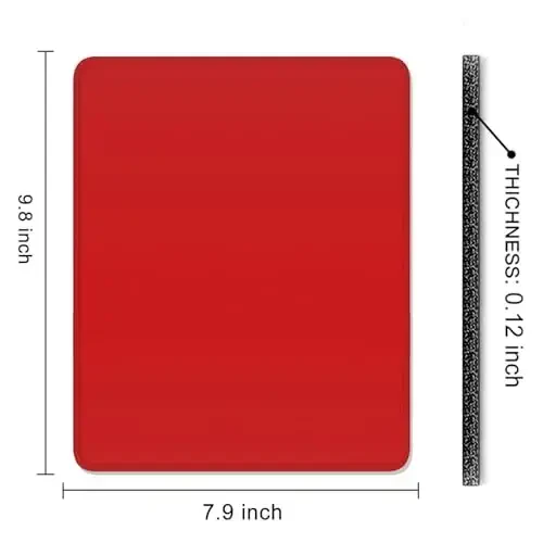 Auhoahsil Red Mouse Pad, 12 x 10 Inch Square Mousepad, 3mm Thick Rubber Mouse Mat with Pretty Design, Premium-Textured Non-Slip for Gaming Work Office Wireless Mouse Men Women - 7