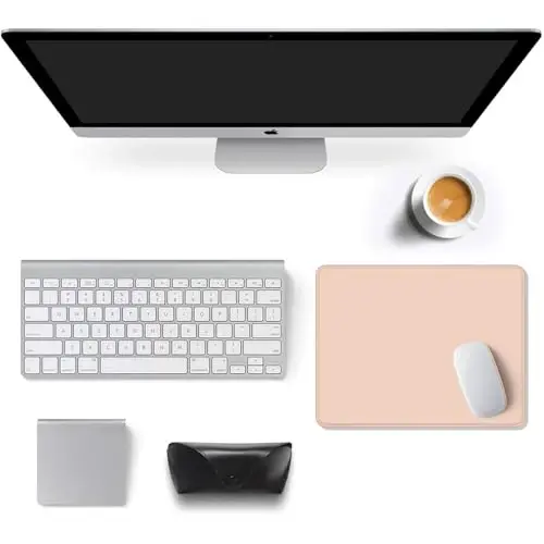 Auhoahsil sichqoncha yostig'i, 12 x 10 dyuymli kvadrat sichqoncha yostig'i, 3 mm qalinlikdagi kauchuk sichqoncha matosi, chiroyli dizaynli, o'yin ishlari ofis simsiz sichqonchasi erkaklar ayollar uchun toymaydigan premium teksturali, to'q sariq pushti - 3