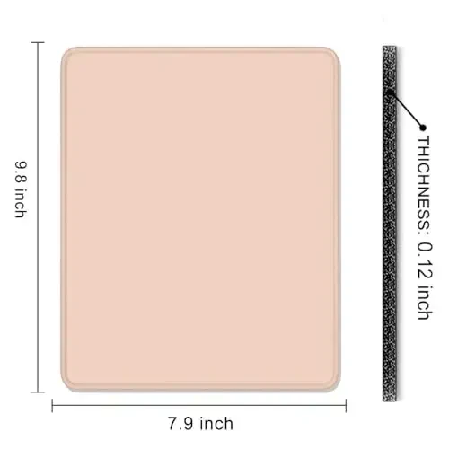 Auhoahsil sichqoncha yostig'i, 12 x 10 dyuymli kvadrat sichqoncha yostig'i, 3 mm qalinlikdagi kauchuk sichqoncha matosi, chiroyli dizaynli, o'yin ishlari ofis simsiz sichqonchasi erkaklar ayollar uchun toymaydigan premium teksturali, to'q sariq pushti - 7