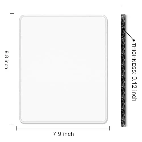 Auhoahsil White Mouse Pad, 12 x 10 dyuymli kvadrat sichqoncha yostig'i, 3 mm qalinlikdagi kauchuk sichqoncha matosi, chiroyli dizaynli, o'yin ishlari uchun sirpanmaydigan to'qimali simsiz sichqoncha erkaklar ayollar - 7