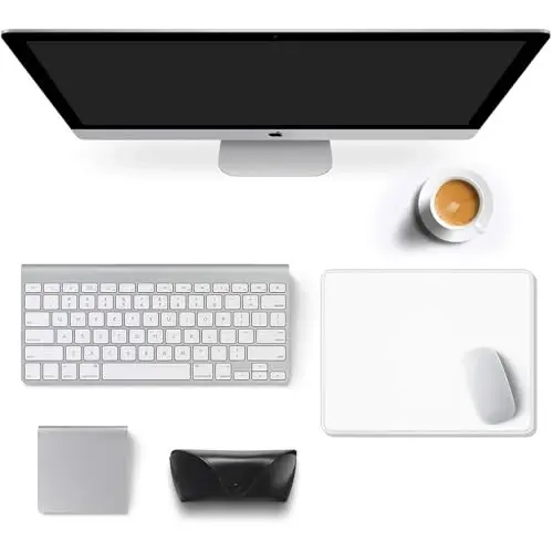 Auhoahsil White Mouse Pad, 12 x 10 dyuymli kvadrat sichqoncha yostig'i, 3 mm qalinlikdagi kauchuk sichqoncha matosi, chiroyli dizaynli, o'yin ishlari uchun sirpanmaydigan to'qimali simsiz sichqoncha erkaklar ayollar - 3