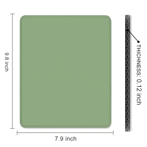 Auhoahsil Green Mouse Pad, 12 x 10 Inch Square Mousepad, 3mm Thick Rubber Mouse Mat with Pretty Design, Premium-Textured Non-Slip for Gaming Work Office Wireless Mouse Men Women - 7