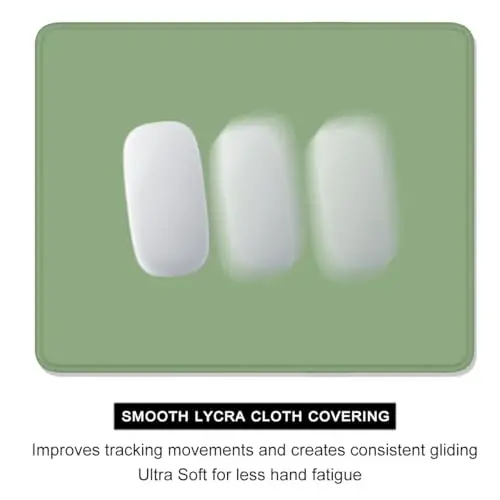 Auhoahsil Green Mouse Pad, 12 x 10 Inch Square Mousepad, 3mm Thick Rubber Mouse Mat with Pretty Design, Premium-Textured Non-Slip for Gaming Work Office Wireless Mouse Men Women - 4