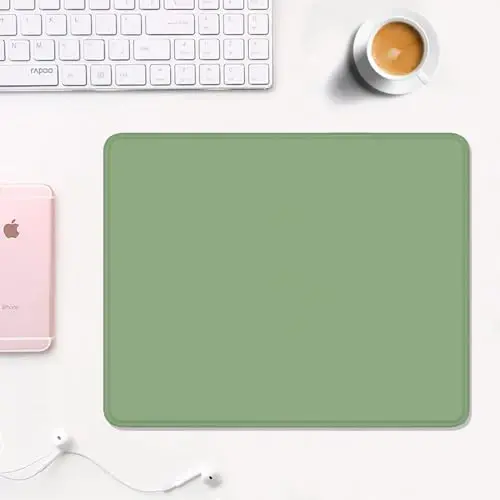 Auhoahsil Green Mouse Pad, 12 x 10 Inch Square Mousepad, 3mm Thick Rubber Mouse Mat with Pretty Design, Premium-Textured Non-Slip for Gaming Work Office Wireless Mouse Men Women - AUHOAHSIL (1)