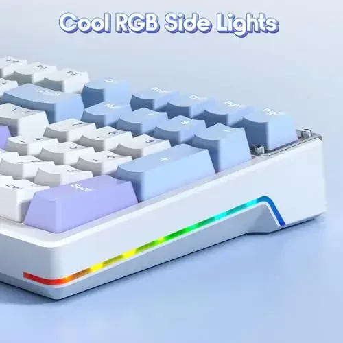 AULA Mechanical Keyboard, Wireless Gaming Keyboards 99 Keys Tri-Mode BT5.0/2.4GHz/USB-C Hot Swappable Custom Creamy Keyboard,RGB Backlit Computer Keyboards w/Pre-lubed Linear Switches Gasket Structure - 6