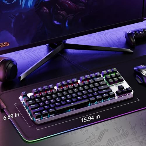 AULA Keyboard, TKL Mechanical Gaming Keyboard with RGB Backlit, All-Metal Panel Wired Keyboard, N-Key Anti-Ghosting Keyboard Gaming Red Switches with Programmable Keys for MAC Xbox PC Gamer, 87 Keys - 6