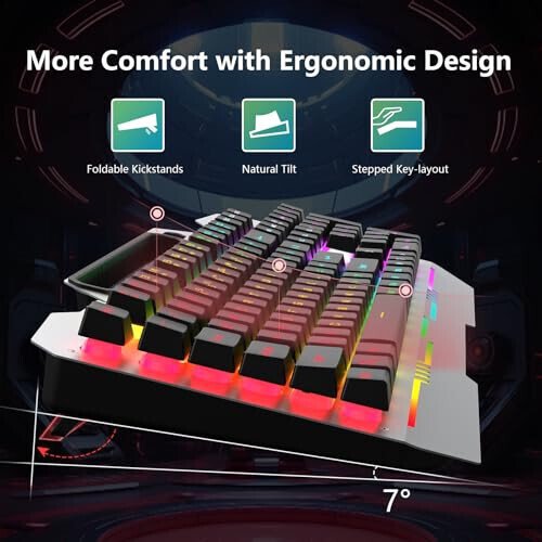 AULA Keyboard, T102 104 Keys Gaming Keyboard and Mouse Combo with RGB Backlit Number Pad, All-Metal Panel Waterproof Light Up PC Keyboard,USB Wired Computer Keyboards Gaming for Win XP/7/8/10 PC Gamer - 3