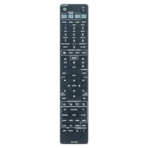 AULCMEET RC-1156 New Replacement Universal Remote Control fit for DENON Audio Video AV A/V Receiver AVR-3312CI DHT-1312BA DN-500AV AVR-1712 AVR-1912 AVR-2112CI AVR-2312CI - AULCMEET