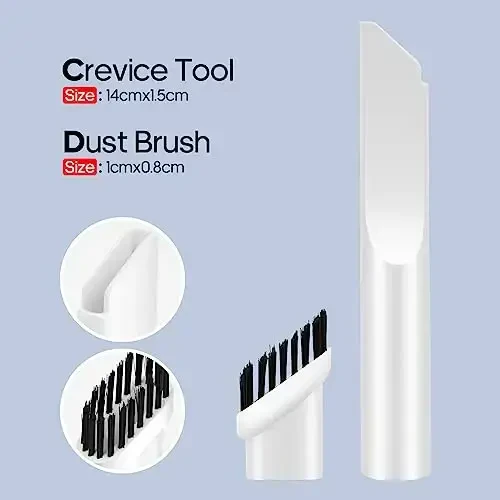 Auloea Mini Car Vacuum Cleaner(4500 pa) Portable Cordless Rechargeable,Tiny Handheld Vacuum, Computer Hand Vacuum for Keyboard and Laptop, Mini Hand Held Vac for Car and Home /V01/White - 5