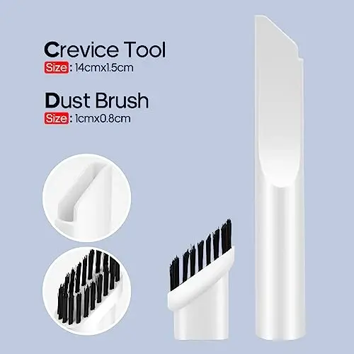 Auloea Mini Cordless Handheld Vacuum for Car, Keyboard, Laptop, Home, White | Quick Cleanups, Tight Spaces, USB-C Rechargeable, Easy Storage, Office, Cup Holders, Seat Gaps, Window Tracks - 5