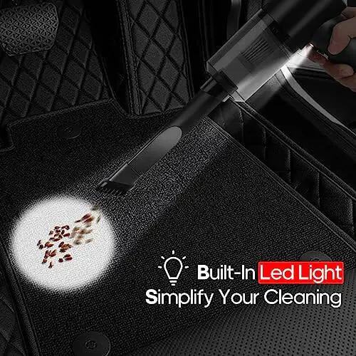 Auloea Mini Ko'chma Elektr Chang'itgichi, Klaviatura Simsiz Qo'lda Chang'itgichi Cho'tka Motor 4500PA Yuqori Quvvat va TypeC, Avtomobil, Ofis va Uy Tozalash Uchun /V01/Qora - 6