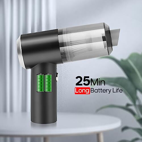 Auloea Mini Portable Vacuum Cleaner, Keyboard Wireless Handheld Vacuum with Brush Motor 4500PA High Power and TypeC, for Car,Office and Home Cleaning /V01/Black - 4