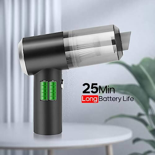 Auloea Mini Portable Vacuum Cleaner, Keyboard Wireless Handheld Vacuum with Brush Motor 4500PA High Power and TypeC, for Car,Office and Home Cleaning /V01/Black - 4