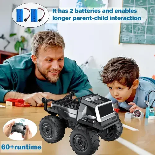 AUOSHI 1:16 Amphibious Remote Control Car Toys Building Blocks RC Car for Boys All Terrain Off-Road Waterproof RC Truck Christmas Gifts for Kids Boys - AUOSHI (1)