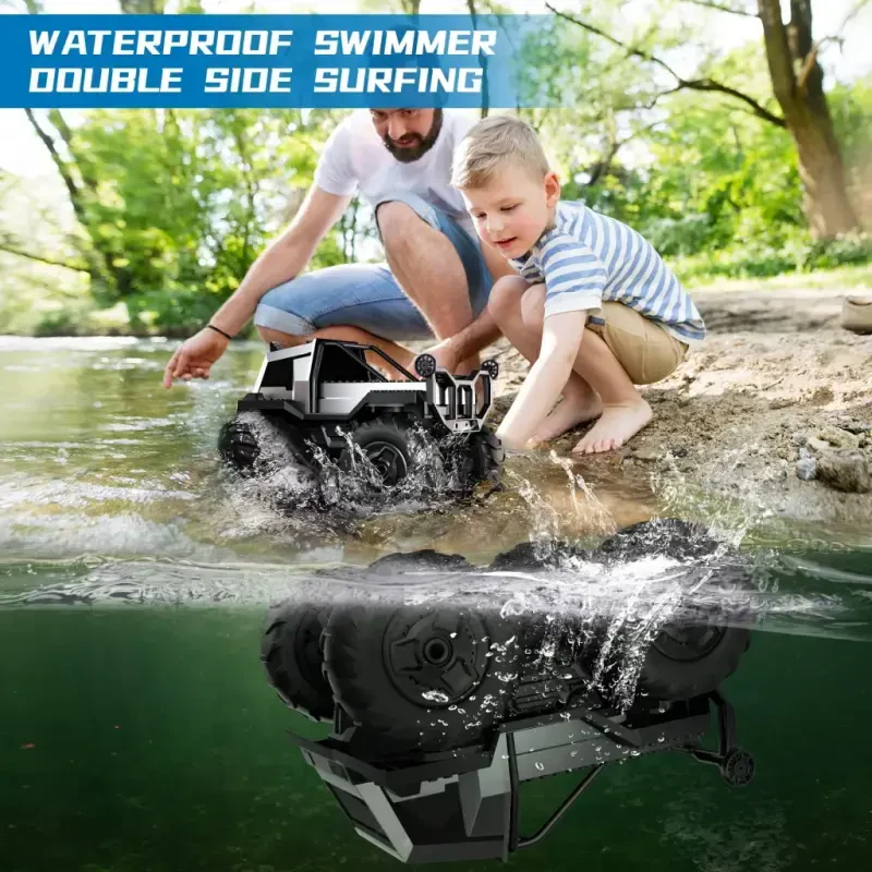 AUOSHI 1:16 Amphibious Remote Control Car Toys Building Blocks RC Car for Boys All Terrain Off-Road Waterproof RC Truck Christmas Gifts for Kids Boys - 5