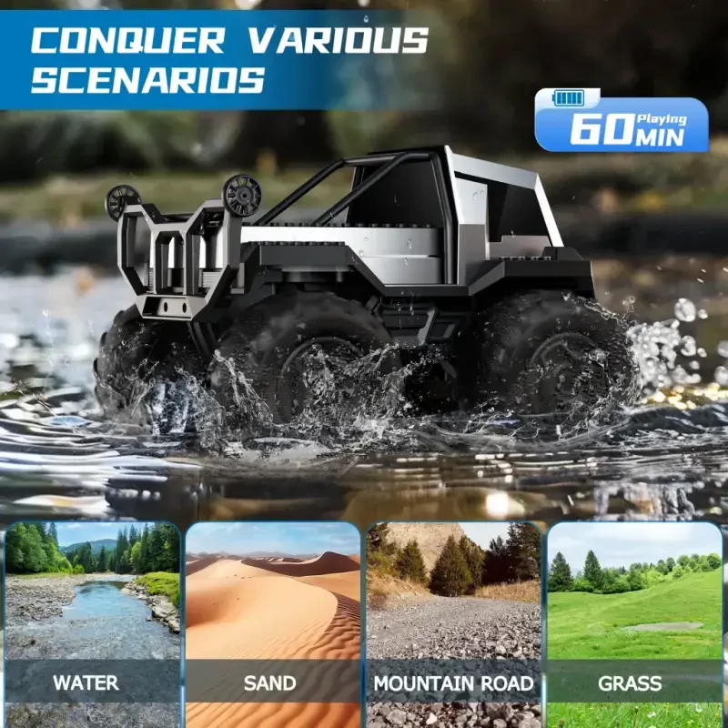 AUOSHI 1:16 Amphibious Remote Control Car Toys Building Blocks RC Car for Boys All Terrain Off-Road Waterproof RC Truck Christmas Gifts for Kids Boys - 6