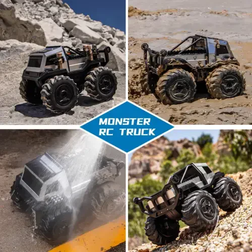 AUOSHI 1:16 Amphibious Remote Control Car Toys Building Blocks RC Car for Boys All Terrain Off-Road Waterproof RC Truck Christmas Gifts for Kids Boys - 7