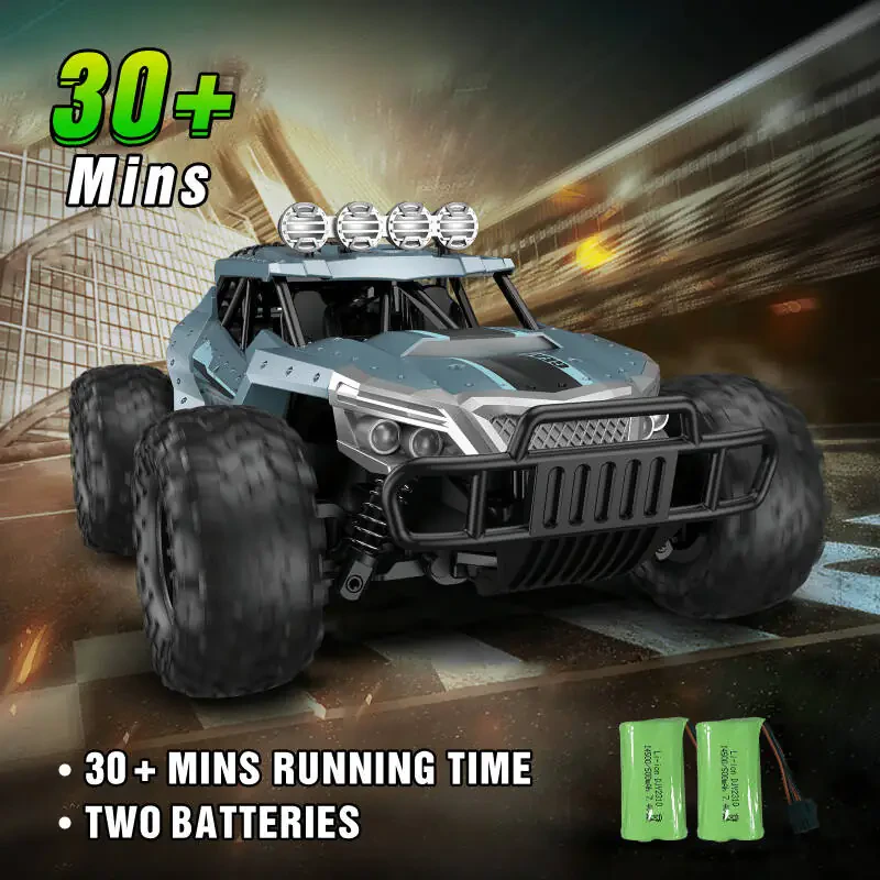 AUOSHI Remote Control Car, 2.4GHz 15+MPH RC Cars Toys, 1:16 RC Truck Off Road Hobby Toys with 2 Rechargeable Battery Gift for Boys Age 4-7 8-12 Kids - 1