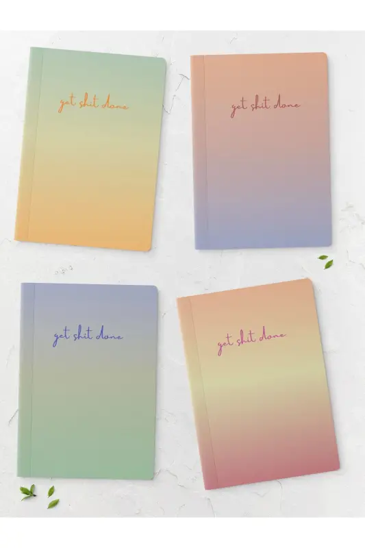 Aura Themed Notebook Set - Aura Designed Notebook - 4 Pieces - 14cm*20cm - 64 Pages - Aura - 1