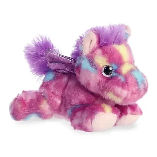 Aurora® Vibrant Bright Fancies™ Tutti Frutti Pegasus™ Stuffed Animal - Eye-Catching Fun - Delightful Cuddles - Purple 7 Inches - 1