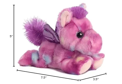 Aurora® Vibrant Bright Fancies™ Tutti Frutti Pegasus™ Stuffed Animal - Eye-Catching Fun - Delightful Cuddles - Purple 7 Inches - 5