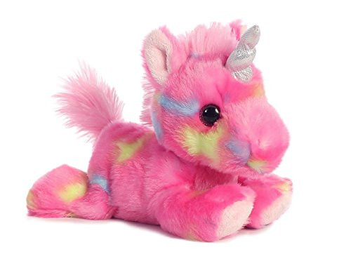 Aurora® Vibrant Bright Fancies™ Jellyroll Unicorn™ Stuffed Animal - Eye-Catching Fun - Delightful Cuddles - Pink 7 Inches - 7