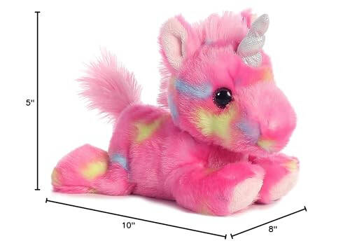 Aurora® Vibrant Bright Fancies™ Jellyroll Unicorn™ Stuffed Animal - Eye-Catching Fun - Delightful Cuddles - Pink 7 Inches - 9