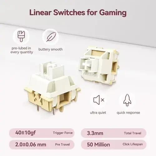 AUSDOM 98Pro Simsiz Mexanik Klaviatura, Tri-Rejim BT/2.4GHz/USB-C Issiq Almashtiriladigan Maxsus O'yin Klaviatura Orqa yoritgichli, Gasket Tuzilishi, Windows/Mac/PC uchun Chiziqli Kalitlar (Qora&Pushti 97tugma) - 5