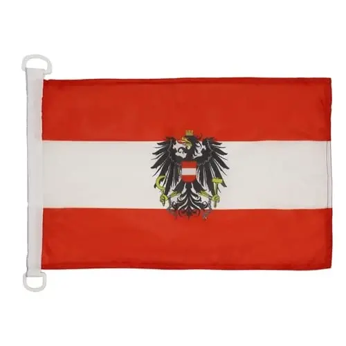 Austria with eagle NAUTICAL Flag 18'' x 12'' - Austrian coat of arms flags 30 x 45 cm. - Banner 12x18 in for boat - AZ FLAG - 1