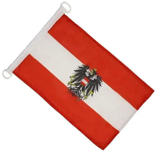 Austria with eagle NAUTICAL Flag 18'' x 12'' - Austrian coat of arms flags 30 x 45 cm. - Banner 12x18 in for boat - AZ FLAG - 2