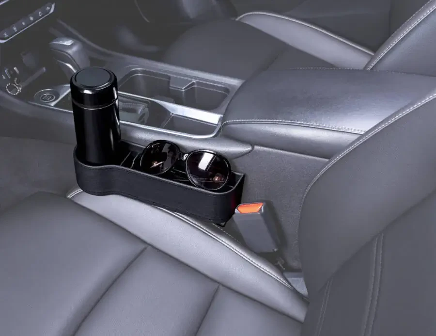 Auto Drive 1 Piece Automotive Car Seat Gap Storage Organizer Black - Universal Fit, 22OG10 - 1