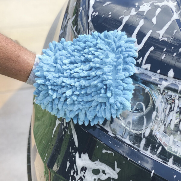 Auto Drive Car Wash Microfiber Mitt, Blue, 1 Count - 4