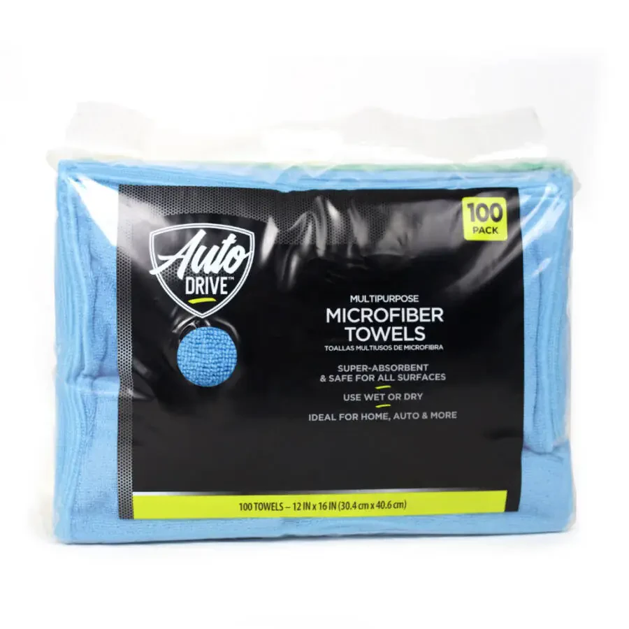 Auto Drive Multipurpose Microfiber Towels 100 Count, Assorted Colors - 8