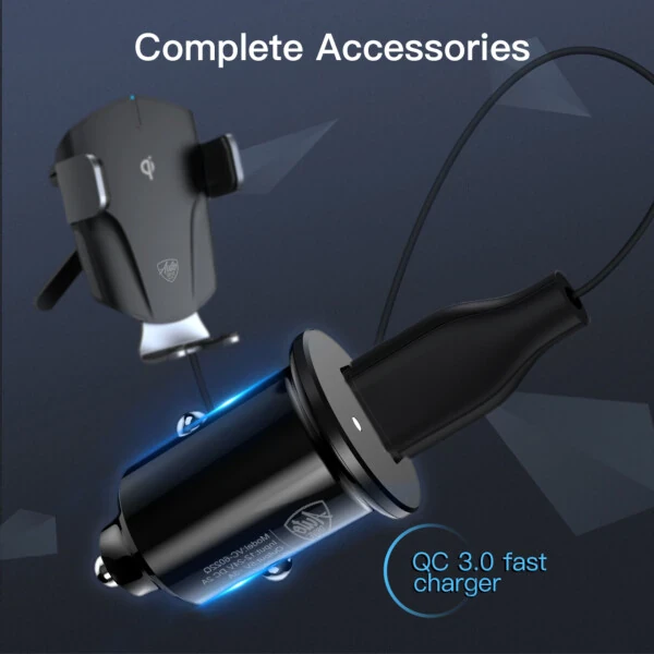 Auto Drive Silver Vent Mount simsiz zaryadlovchi, avtomatik qisish, Qi-ni qo'llab-quvvatlaydigan telefonlar bilan mos keladi - AUTO DRIVE (1)