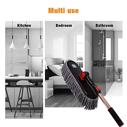 Auto Duster Extendable Handle, Car Duster Set, Scratch Remover Large and Small Brushes Remove Dust Exterior Interior of RVs and Trucks, Microfiber Auto Interior Brush, 2-Packs - Gifts for Men Women - 6