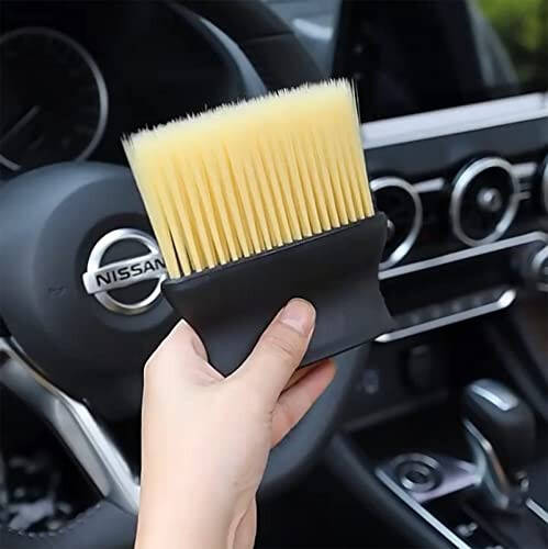 Auto Interior Dust Brush, Car Cleaning Brushes Duster, Soft Bristles Detailing Brush Dusting Tool for Automotive Dashboard Interior, Exterior, Skylight, Leather Yellow - 3