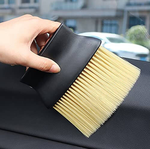 Auto Interior Dust Brush, Car Cleaning Brushes Duster, Soft Bristles Detailing Brush Dusting Tool for Automotive Dashboard Interior, Exterior, Skylight, Leather Yellow - 4