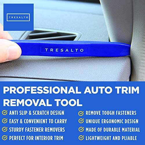 Auto Trim Removal Tool Kit - 5pcs (No Scratch Plastic Pry Kit), Door Panel Removal Tool, Car Clips, Push Rivets, Molding, Dashboards, Interior Trim Tools, Blue, Plastic Pry Tool Kit Auto - 10