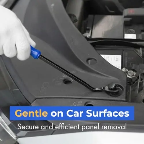 Auto Trim Removal Tool Kit - 5pcs (No Scratch Plastic Pry Kit), Door Panel Removal Tool, Car Clips, Push Rivets, Molding, Dashboards, Interior Trim Tools, Blue, Plastic Pry Tool Kit Auto - 5