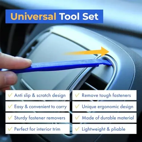 Auto Trim Removal Tool Set - 12pcs (No Scratch Plastic Pry Kit) - Auto Trim Car Tools, Easy Door Panel Removal Tool for Fastener, Clip, Molding, Dashboards, Interior Tools - 4
